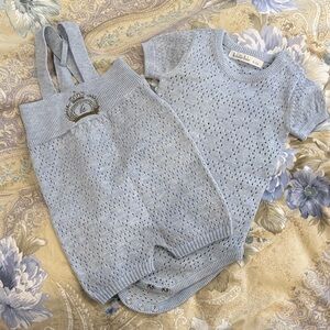 KidiKidi Baby Blue Knit Outfit